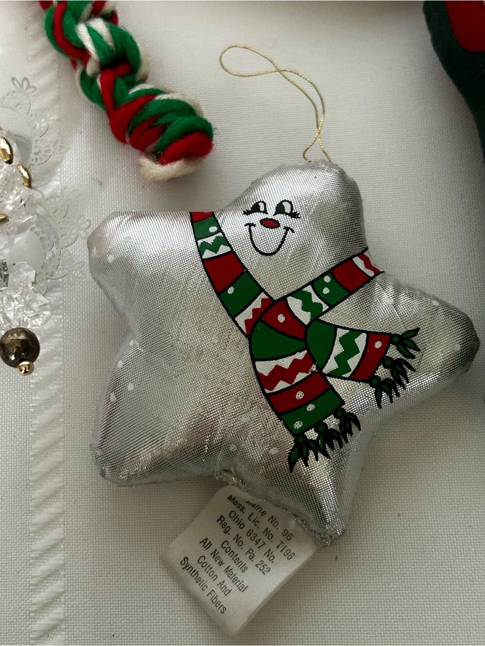 19 Vintage Christmas Tree Ornaments Holiday Decor Santa Stocking Angel Star Red